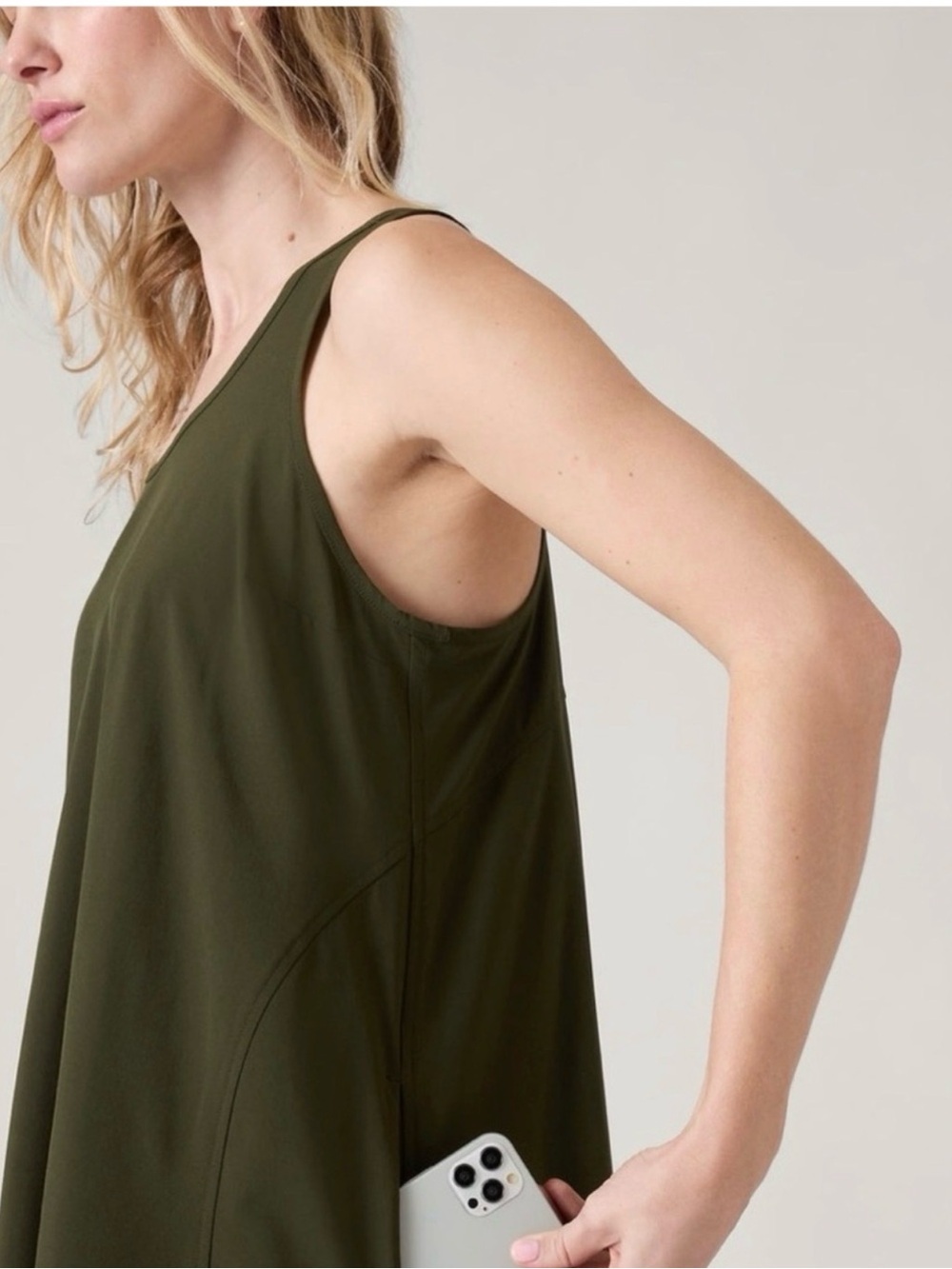 Athleta Presidio Traveler Maxi Dress in Olive size XSPetite - Picture 4 of 12